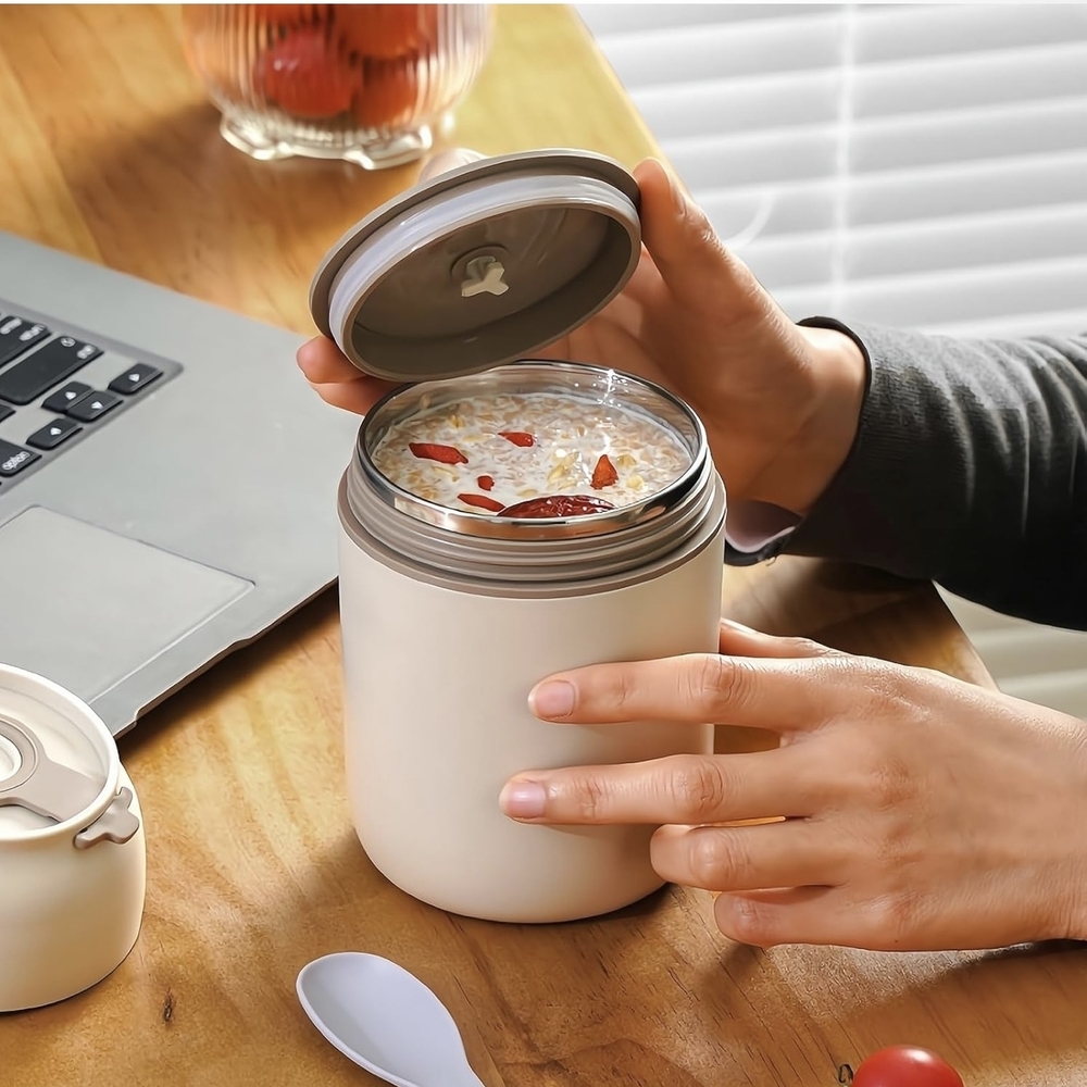 ★ Insulated Food Jar w Spoon Leakproof Stainless Steel Lunch Container - Picture 8 of 9